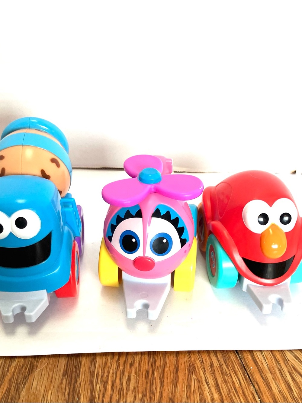 Sesame Street Tow & Go Friends Interlocking Train Cars Lot(3) Abby Elmo Cookie